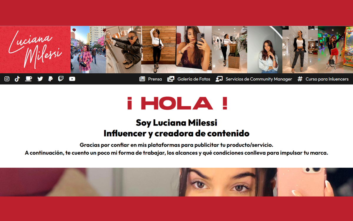 Se presentó en sociedad el sitio web oficial de Luciana Milessi