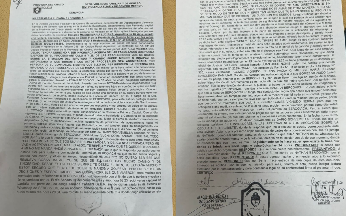 La influencer Luciana Milessi denunció que su ex pareja incumplió con una restricción de la Justicia