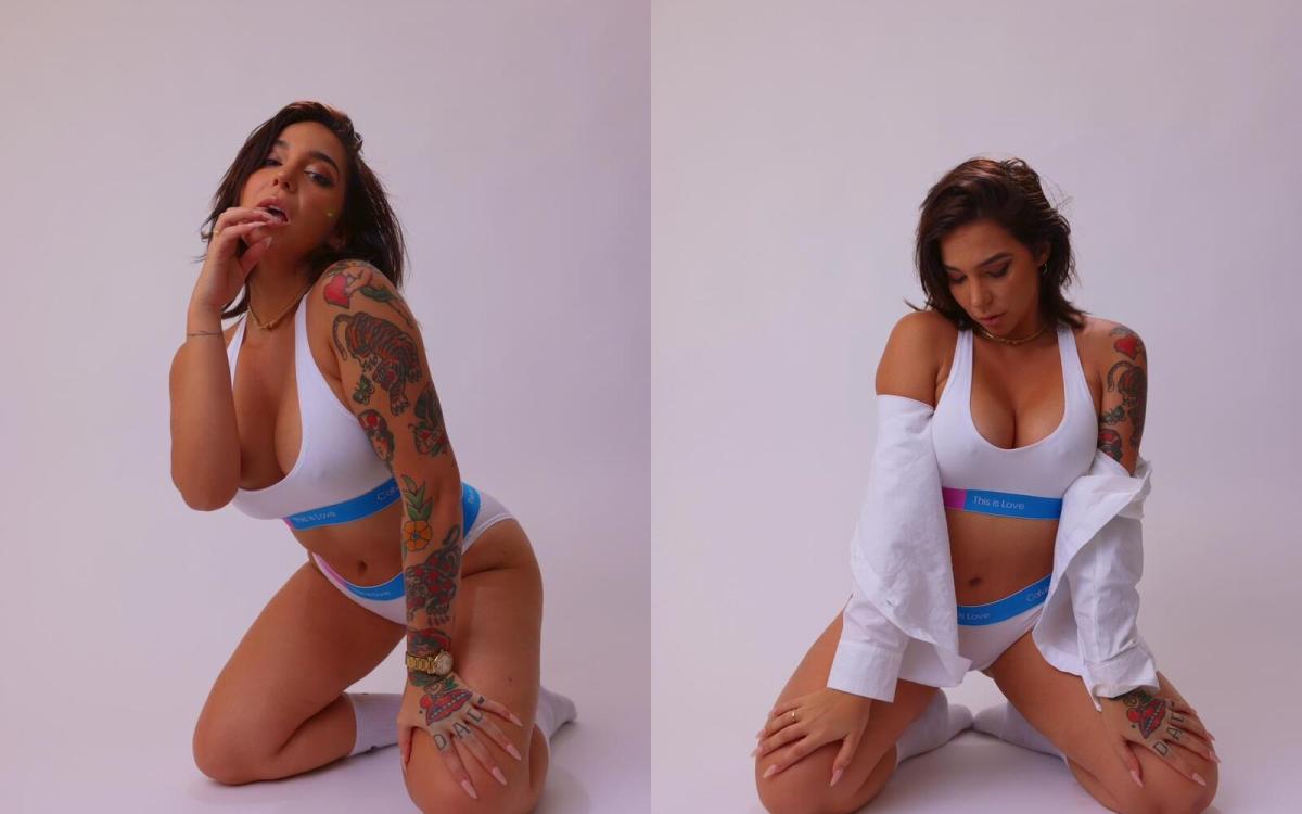 La tiktoker Luciana Milessi sacó suspiros de fanáticos con ropa interior de la Selección Argentina